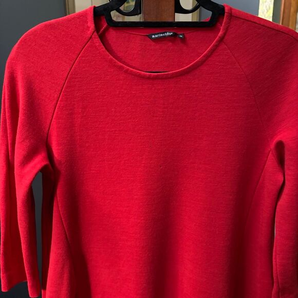 Marimekko RELLETYS Red Wool Blend 3/4 Sleeve A-Line Knee-Length Dress Size XS - Picture 10 of 12